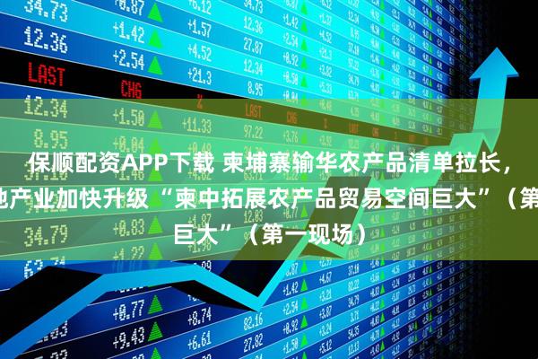 保顺配资APP下载 柬埔寨输华农产品清单拉长，带动当地产业加快升级 “柬中拓展农产品贸易空间巨大”（第一现场）